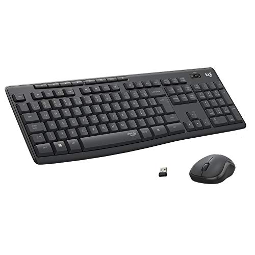 Kit Teclado e Mouse Logitech MK295 sem fio - Tecnologia SilentTouch para digitação e cliques silenciosos, Conexão sem fio de 2,4 GHz e um pequeno receptor USB - 920-009793, Preto