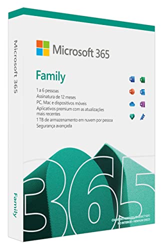 Microsoft 365 Family | Office 365 apps | 1TB na nuvem por usuário | até 6 usuários | assinatura anual, 6GQ-01543