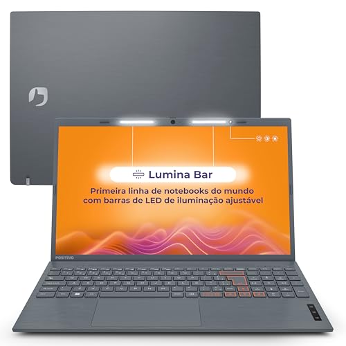 Notebook Positivo Vision C15 Lumina Bar Celeron, 4GB 128GB eMMC, Tela 15 polegadas HD Antirreflexo, Windows 11, Tecla Link - Cinza -2 ANOS DE GARANTIA