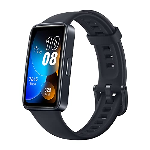 Smartband HUAWEI Band 8, Design Ultra-fino, 14 dias de duração da bateria, Bateria completa em apenas 45 mins, TruSleepTM 3.0, respostas rápidas de mensagens, compatível com iOS e Android, Preto