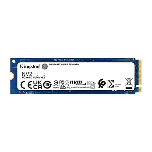 SSD Kingston NV2 500GB NVMe M.2 2280 (Leitura até 3500MB/s e Gravação até 2100MB/s)